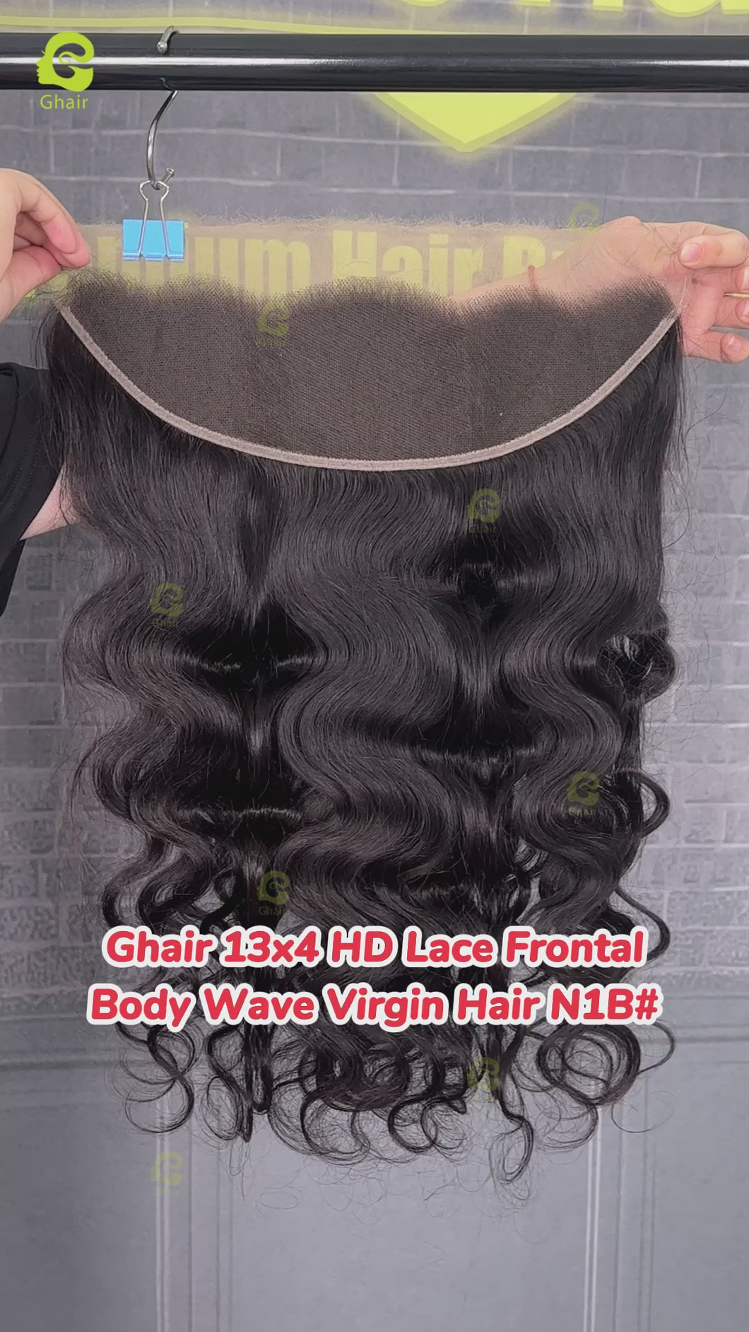Ghair 13x4 HD Lace Frontal Body Wave Virgin Hair N1B#
