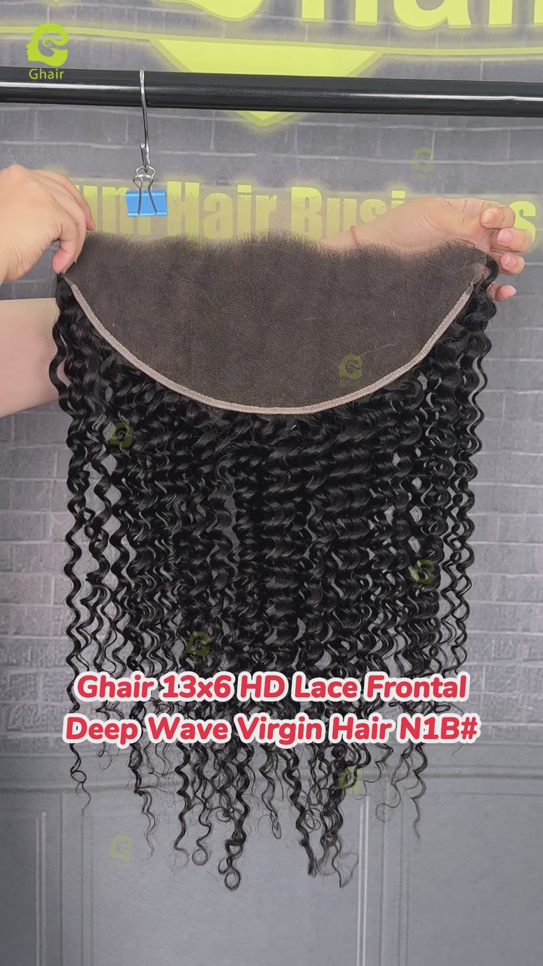 Ghair 13x6 HD Lace Frontal Deep Wave Virgin Hair N1B#