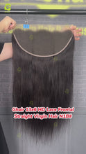 Load and play video in Gallery viewer, Ghair 13x6 HD Lace Frontal Straight Virgin Hair N1B#
