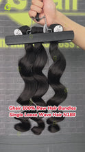 Load and play video in Gallery viewer, Ghair 100% Raw Hair Bundles Single Loose Wave Hair N1B#
