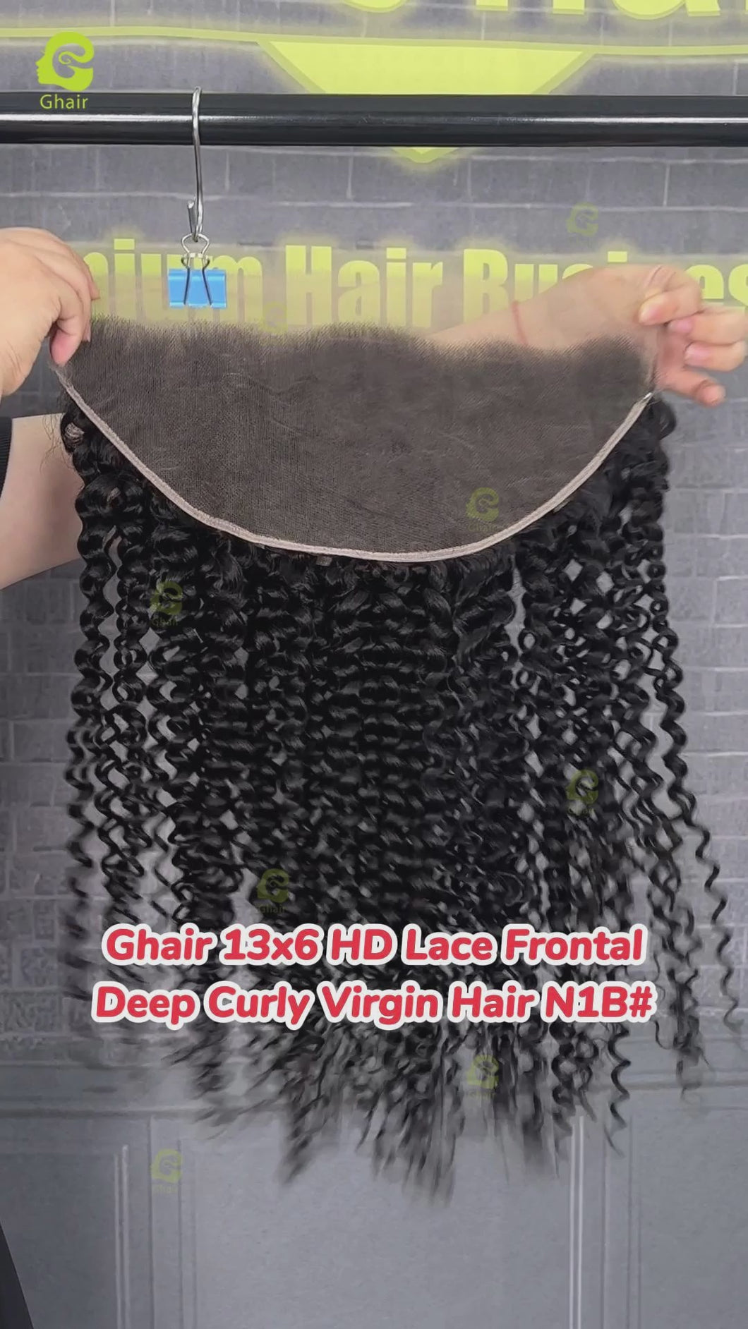 Ghair 13x6 HD Lace Frontal Kinky Curly Virgin Hair N1B#
