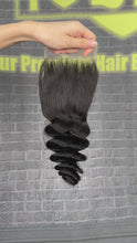Load and play video in Gallery viewer, Ghair 4x4 HD Lace Closure Loose Deep Wave Virgin Hair N1B#
