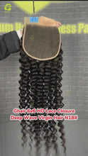 Load and play video in Gallery viewer, Ghair 6x6 HD Lace Closure Deep Wave Virgin Hair N1B#
