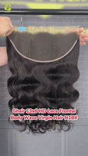 Load and play video in Gallery viewer, Ghair 13x6 HD Lace Frontal Body Wave Virgin Hair N1B#
