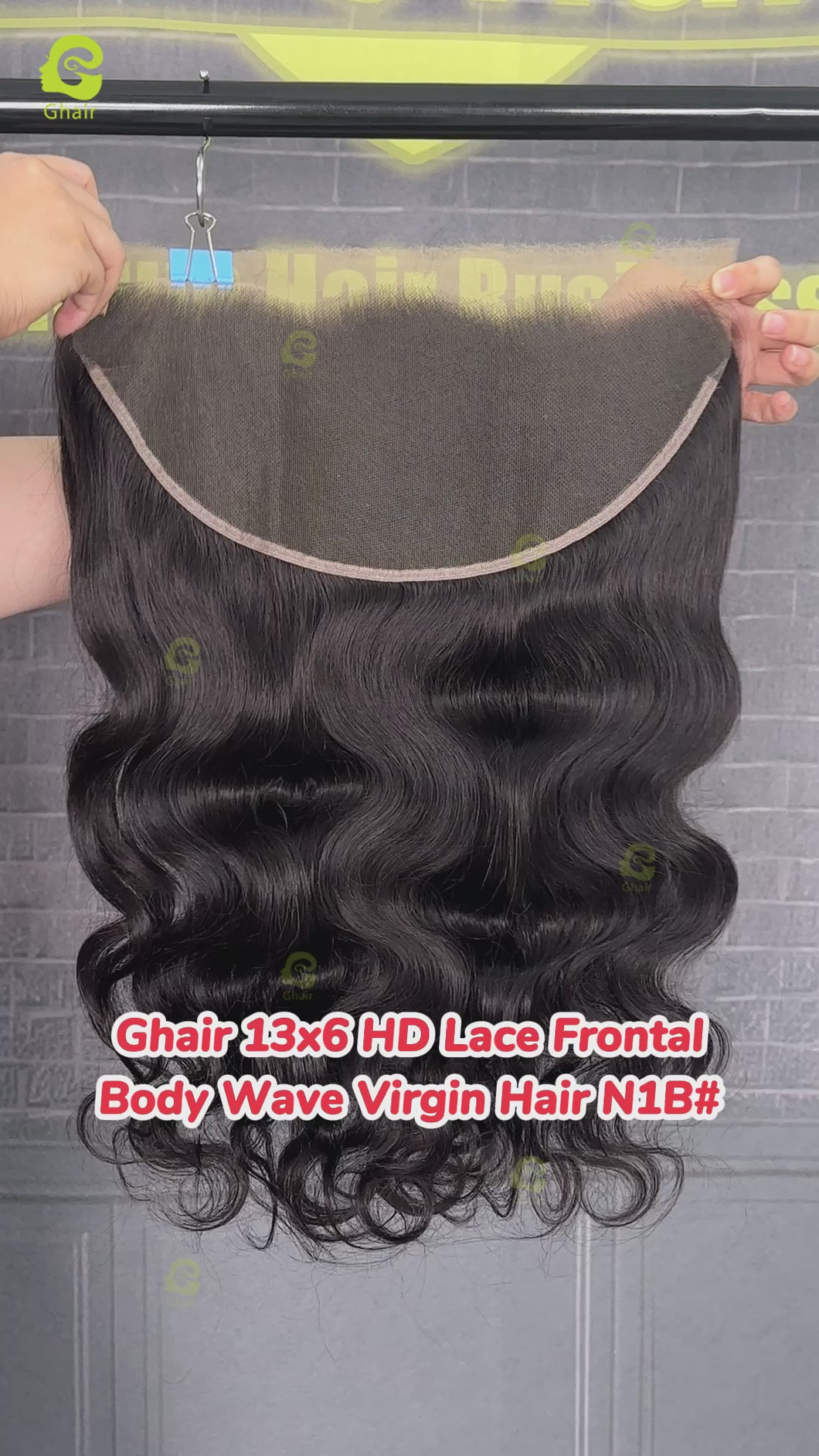 Ghair 13x6 HD Lace Frontal Body Wave Virgin Hair N1B#