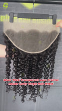 Load and play video in Gallery viewer, Ghair 13x6 Transparent Lace Frontal Italian Curly Virgin Hair N1B#
