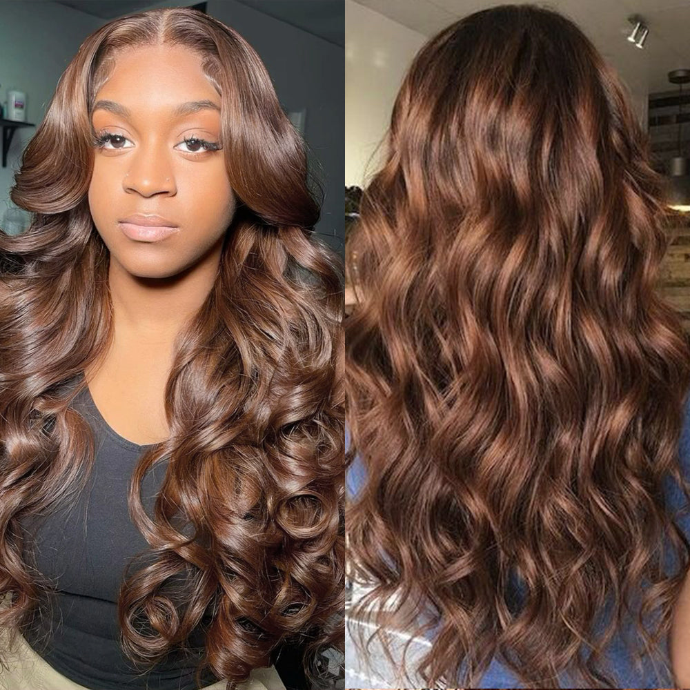 Ghair Dark Ginger 5x5 Transparent Lace Closure Wigs 100% Human Virgin Hair Curly Colored Wig