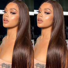 Load image into Gallery viewer, Ghair #4 5x5 Transparent Lace Closure Wigs Straight Colored Wig 100% Human Virgin Hair

