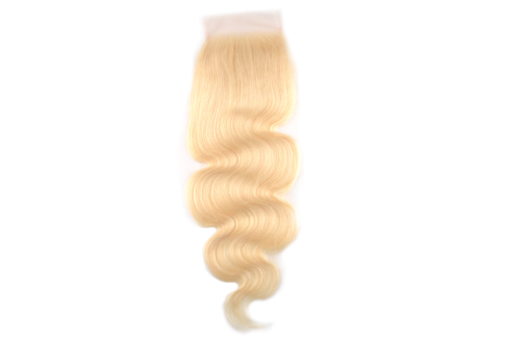 Ghair 5x5 #613 Transparent Lace Closure 100% Human Hair 14A Brazilian Human Hair Virgin Hair Free Part