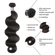 Load image into Gallery viewer, Ghair 100% Virgin Human Hair 3 Bundles With 13x4 HD Lace Frontal 12A Body Wave Hair Brazilian Hair
