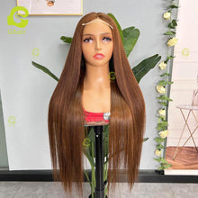 Load image into Gallery viewer, Ghair #6 5x5 Transparent Lace Closure Wigs 100% Human Virgin Hair Straight Colored Wig
