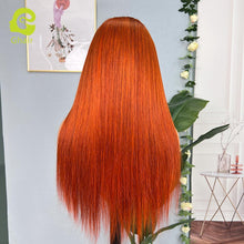 Load image into Gallery viewer, Ghair Ginger Color 5x5 Transparent Lace Wigs Straight Wave 100% Human Virgin Hair Colored Wig
