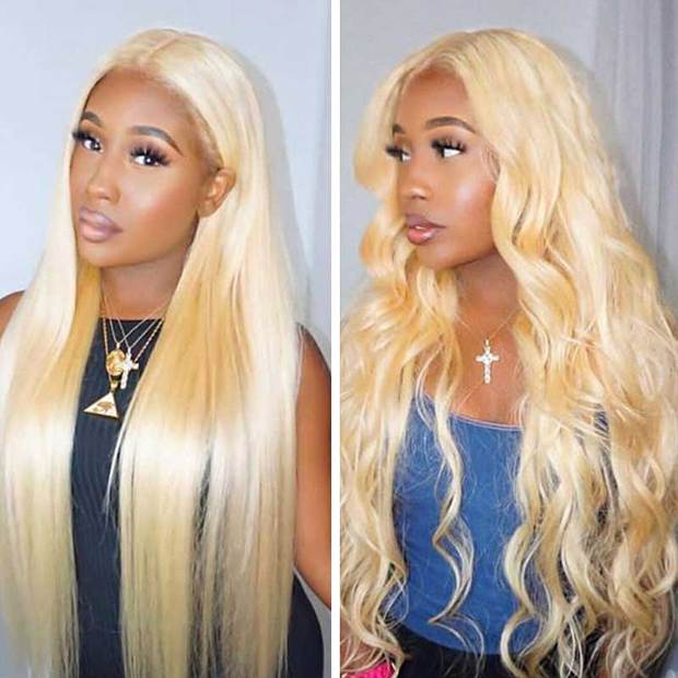 Ghair #613 13x4 Transparent Lace Frontal Wigs 150% Density 100% Peruvian Virgin 14A Human Hair
