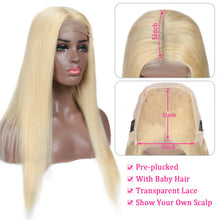 Load image into Gallery viewer, Ghair 5x5 Transparent Lace Closure Wigs #613 100% Peruvian Virgin 14A Human Hair 180% Density
