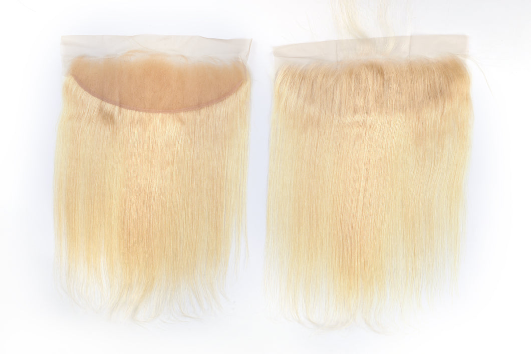 Ghair 13x4 #613 Transparent Lace Frontal 100% Human Hair 16A Brazilian Human Hair Virgin Hair Free Part