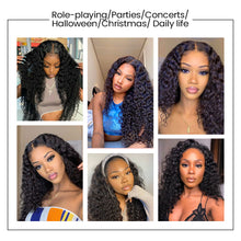 Load image into Gallery viewer, Ghair 100% Virgin Human Hair 3 Bundles With 13x4 HD Lace Frontal 12A Deep Wave Hair Brazilian Hair
