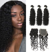 Load image into Gallery viewer, Ghair 100% Virgin Human Hair 3 Bundles With 4x4 HD Lace Closure 12A Itlian Curly Hair Brazilian Hair
